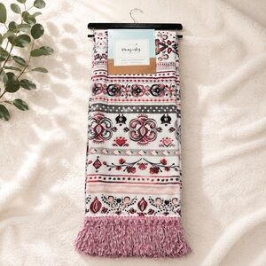*New* Majesty Home Patterned Soft Fringe Luxe Throw Blanket 50” X 60”